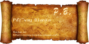 Pávay Bianka névjegykártya