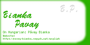 bianka pavay business card